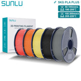 SUNLU Pla Plus 3D Filament 1.75mm Good Toughness Multicolor Neatly Wound PLA+ Filaments for FDM 3D Printing Materials 5KG