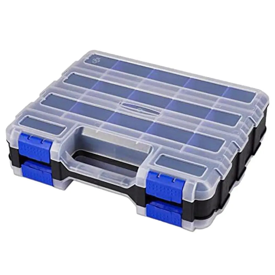 Hardware Organizer Box 34 Compartments Organizer W/ Removable Dividers Double Side Screw Organizer For Nuts, Bolts Screws Nails