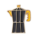 Coffee Moka Pot Mug Beans Enamael Pins Hand-grinded Coffee Lapel Badge Brooch Retro Vintage Cafe Jewelry Gift for Barista Friend