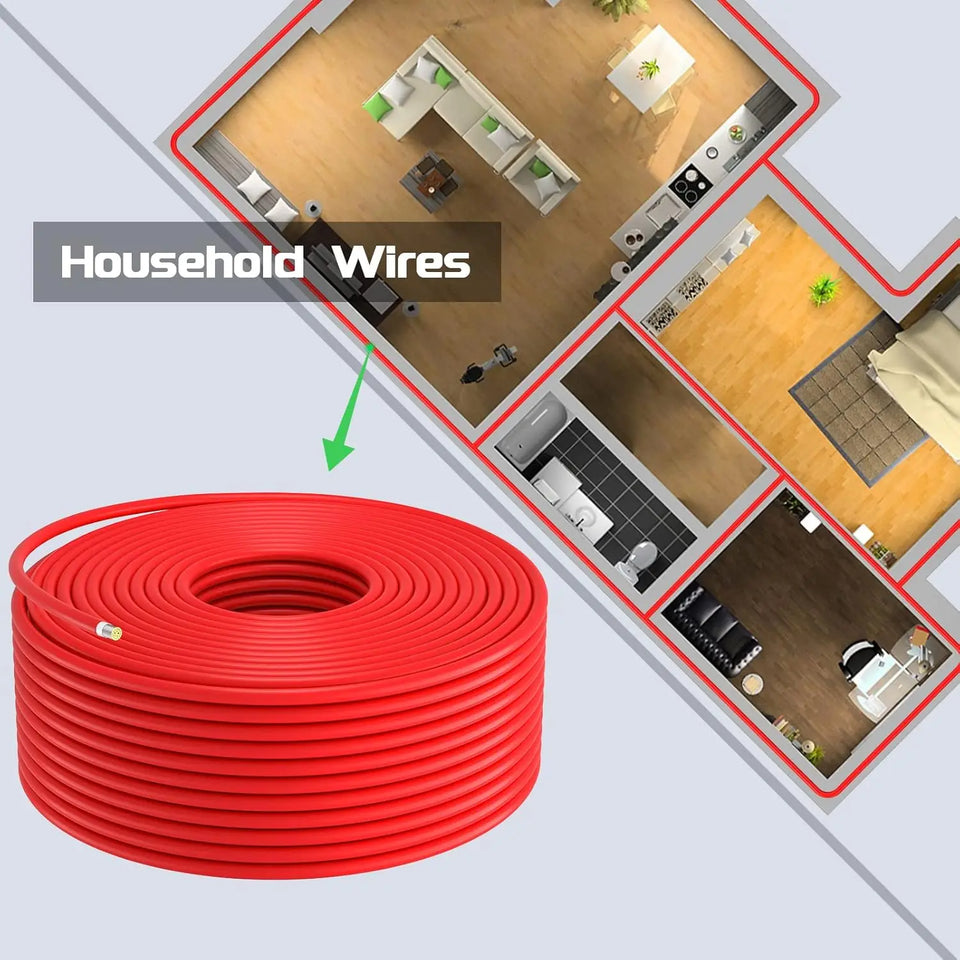 US Stock 10AWG Solar Extension Cable 100m 50m 6mm2 IP67 Waterproof Solar Power Cable Red Black For PV Panel Connection Home Boat