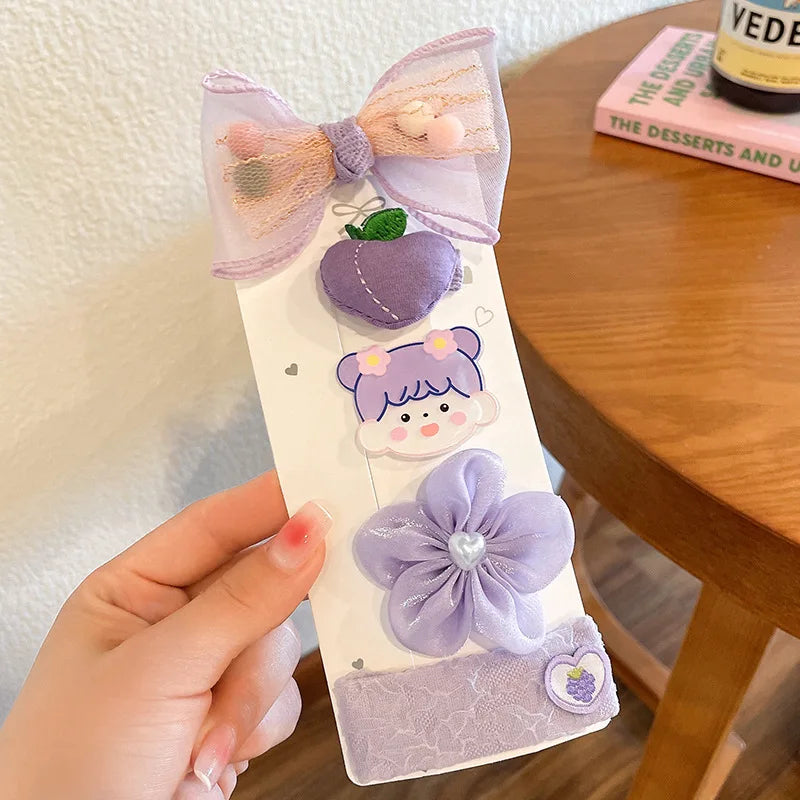 Coffee Warm Color Cute Cartoon Princess Hairpins Children Girls Kid Hair Clips Barrettes Accessories Hairclip Headwear Headdress