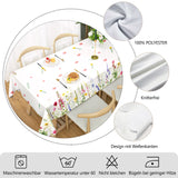 1 Piece, Floral Print Tablecloth + 4 Self-Adhesive Stickers, Embossed Edges, Suitable for Home Kitchen, Living Room Dining Table, Balcony Coffee Table, Holiday Party Tabletop Decoration Tablecloth, Outdoor Picnic Courtyard De