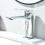 Brass Core Modern Bathroom Sink Faucet Single Handle Deck Mounted Wash Basin Water Tap Hot And Cold Water Mixer