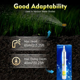 24V DC Submersible Well Pump for Solar System Stainless Steel 65m Deep Water Pump Pure Copper Motor 370W 2m³/h Flow for Farm