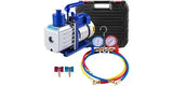 SIHAO 1.8CFM Vacuum Pump with Gauges AC Refrigerant  Vacuum Packing Air Condition Automobile Maintenance 220V 110V