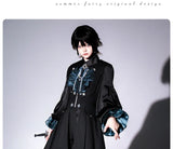 Original Dark Goth Prince Clothing Set New Spring Summer Women's Cool Black Shirt Irregular Vest Shorts 3 Piece Suit Outfits