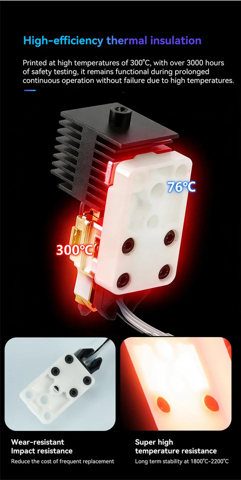 For Bambu Lab A1/A1mini Hotend Heating Assembly High-Temp Resistant Quick ReleaseThermal Insulation Extruder Kit 3DPrinter Parts