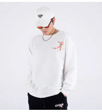 Floral Embroidery Unisex Pullovers Sweatshirt For Men Loose Fit Autumn Quality Cotton Fashion Casual Oversized Luxury Pull Homme