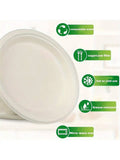 Commercial Bulk Dinner Plates, Thick & Leak Resistant. 50 Pcs, 9 Inch/23cm, Cost Effective