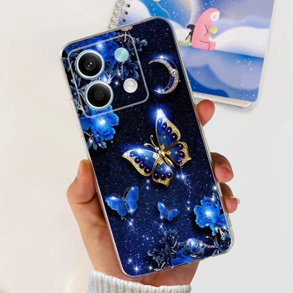 For Xiaomi Redmi Note 13 4G Case Cute Cat Butterfly Cover Soft Silicone Phone Case For Redmi Note 13 Pro Plus Note13 Full Bumper