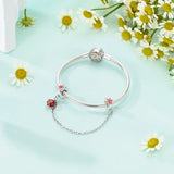 Red Series 925 Sterling Silver Koi Firecracker Dragon Heart Mushroom Coffee Machine Charm Fit DIY Bracelet Necklace Niche Gifts