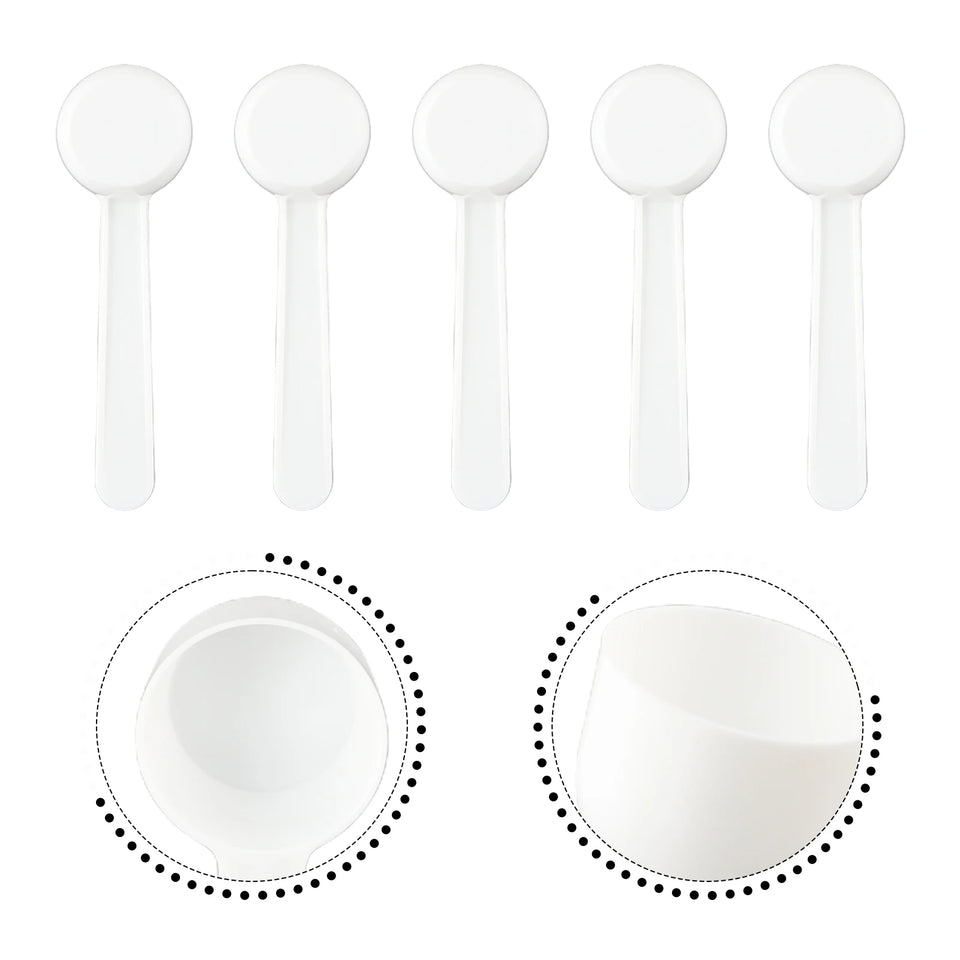 50/100pc 5g White Plastic Measuring Spoon Gram Scoop Food Baking Medicine Powder Milk  Coffee Tea Multifunctional Spoons