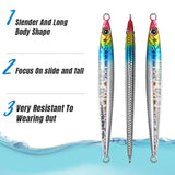 JIGGING PRO Slide Stick Metal Jig 40g 60g Shore Jigging Lure Long Casting Fast Sinking Fall Jigs For Sea Bass Mackerel Kingfish