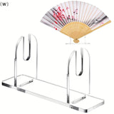 〔W〕1/2pcs Acrylic Fan Display Stands Foldable Fan Stand Holder Space-Saving Desk Organizer For Japanese & Chinese Hand Fans