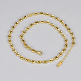 L200 French Ins-style oval pig nose coffee bean necklace, simple stainless steel plated with 18K gold