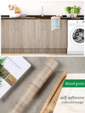 55cm Width Waterproof Vinyl Wood Grain Stickers Self Adhesive Wallpaper for Wardrobe Cupboard Table Closet Bedroom Home Decor