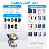 3 In 1 Foldable Magnetic Wireless Charger Stand For iPhone 16 15 14 13 Pro/Max/Plus AirPods 3/2 Station Dock Fast Charger Holder