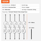 SucceBuy Staircase Metal Balusters Galvanized Decorative Banister Spindles with Hollow Baskets Spiral Stair with Shoes Screws
