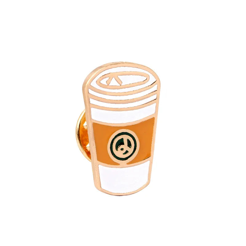 Coffee Collection Enamel Pin for Barista Vintage Rose Tea Latte Americano Brooches Coffee Machine Mini Coffee Bean Badge Jewelry