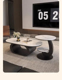 Italian minimalist new rock slab coffee table living room home simple modern high-end combination light luxury oval tea table