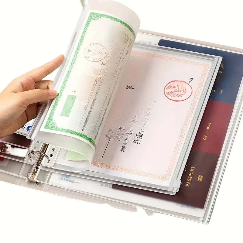 Waterproof Zipper Binder for Important Documents Birth Certificates Secure Storage Family Safety Organizer