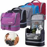 Foldable Toiletry Washbag with Hanging Hook Waterproof Women Bathroom Cosmetic Storage Bag Large Capacity Travel Men Makeup Case