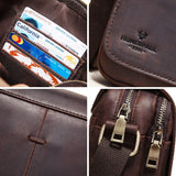 Fashion Crazy Horse Leather Men's Messenger Bag Flap Large Capacity Crossbody Bag Top Quality Shoulder Bag Sling Bag Tote
