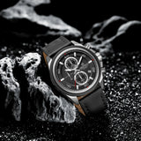 NAVIFORCE Waterproof Watches for Men Original Brand Luxury Leather Men's Quartz Wristwatch Fashion Military Chronograph Male