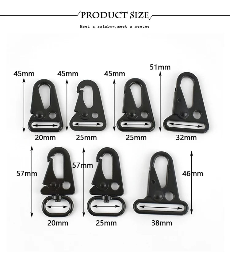 5/10Pcs 20/25/32/38mm Metal Buckle Bag Strap Lobster Clasp Backpack Webbing Dog Collar Trigger Snap Hook DIY Hardware Accessory