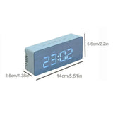 Electronic Mirror LED  Digital Alarm Clock, Temperature Date Display Mini Table Clock for Bedroom Home Office Teens Kids