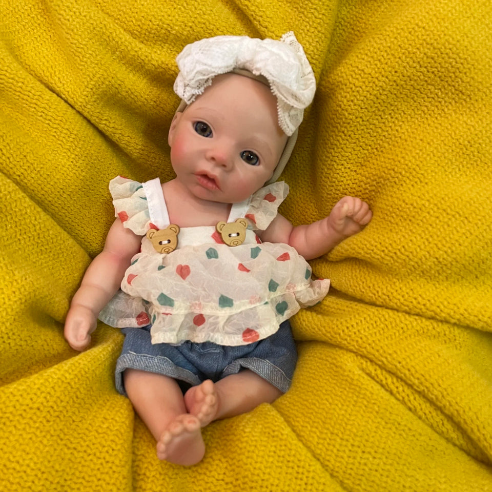 AnjoDoll 10Inch Silicone Girls Whole Body Soft Solid Silicone Reborn Doll Handmade Painted Washable Play Dolls Toys For Gifts