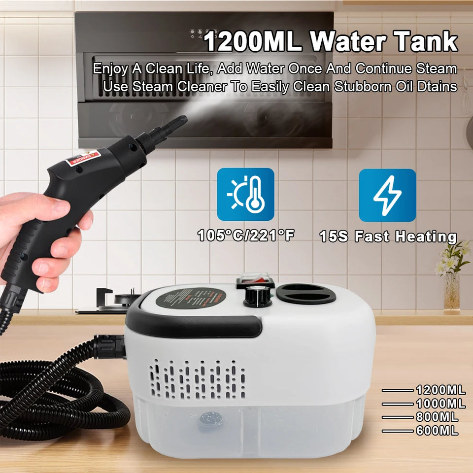 Steam Cleaner High Temperature Sterilization Air Conditioning Kitchen Hood Car Steaming Cleaner Commercial Household 220VEU Plug