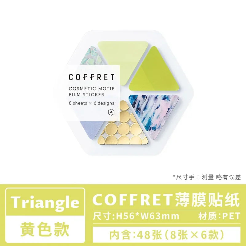 Japan Kingjim COFFRET Beauty Collection Label Sticker Colorful Translucent Creative Pattern Advanced Decoration Collage Bookmark