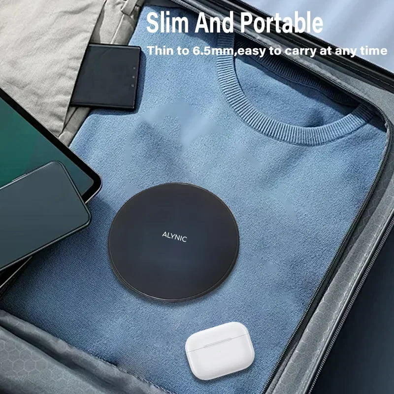 Fast Wireless Charger Pad Stand for iPhone 16 15 14 Samsung Xiaomi Earphone Phone Chargers Induction Wireless Charging Station