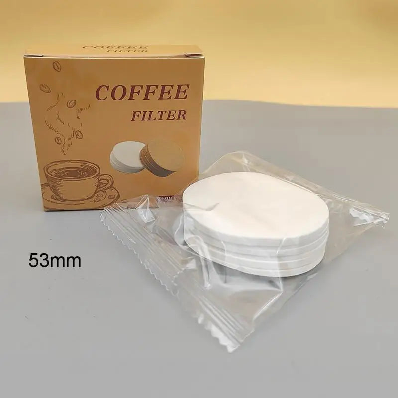 100Pcs Coffee Filter Paper for 51/53/58mm Coffee Handle Filter Powder Bowl Filter Paper Secondary Water Coffee Accesories