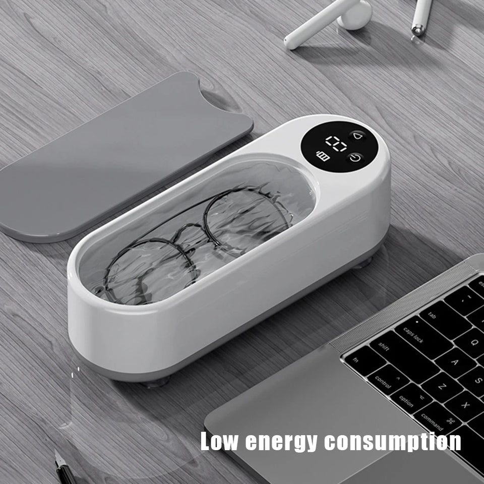 Ultrasonic Jewelry Cleaner Machine Multifunctional Glasses Cleaner Portable Cleaning Machine USB Rechargeable for Ring Necklaces