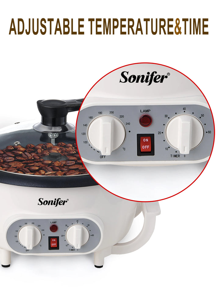 Electric Coffee Bean Roaster Coffee Baked Peanut Beans Baking Stove Popcorn Make Dryer Roasting Machine Grain Drying Sonifer