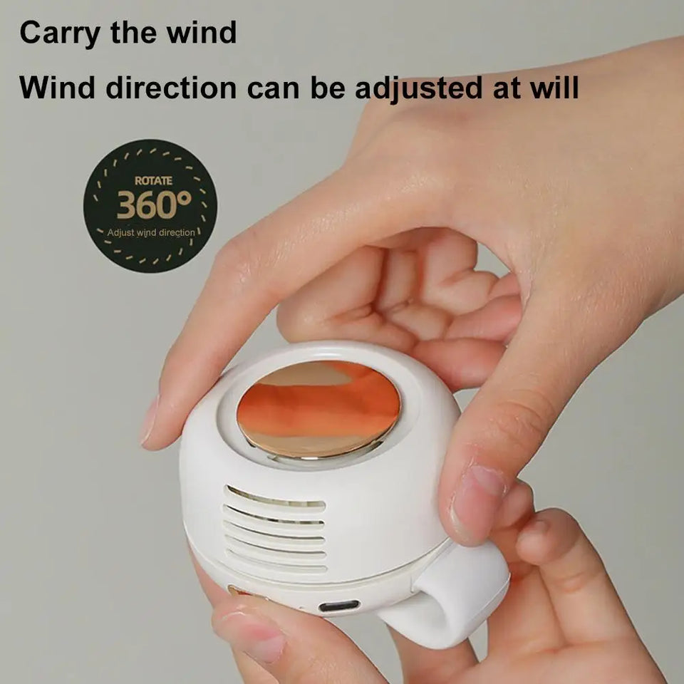 360° Adjustable Airflow Portable Neck Fan Soft Breeze Quiet Personal Cooling Fan for Outdoor & Office Travel Mini Fan