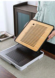 Bamboo Tea Tray Household Tea Set Accessories Small Tea Board Water Storage and Drainage Wet and Dry-use Tray Teaware Decorative