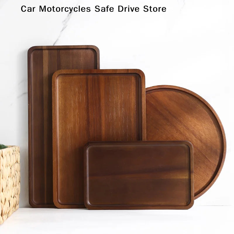 Wooden Tray Whole Piece Walnut No Splicing Wooden Serving Board Natural Cut Wooden Serving Trays Coffee Tea Trays New Tableware