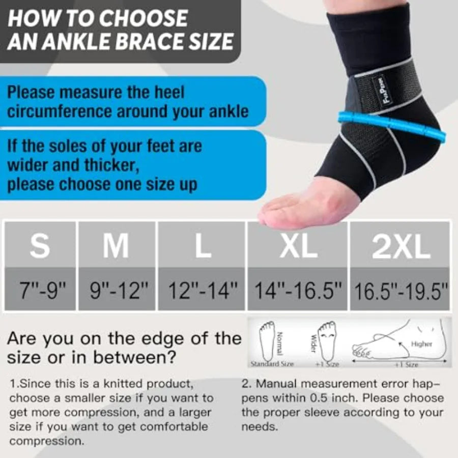Ankle Support Brace for Women Men 1 Pair Achilles Tendonitis Brace for Plantar Fasciitis Relief Copper Infused Ankle Compressio