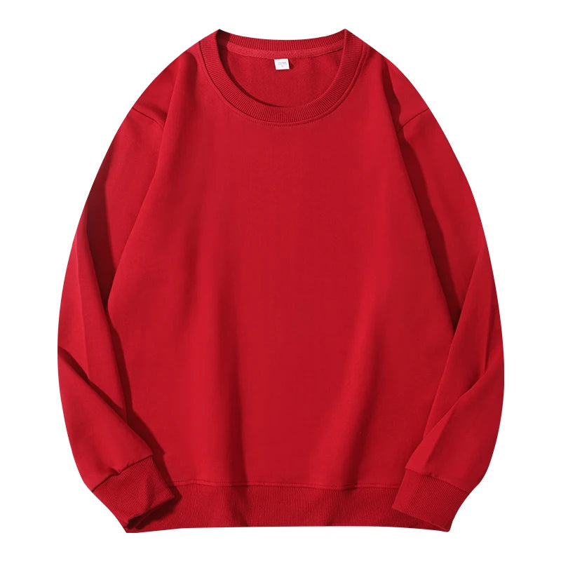 Autumn O-Neck Cotton Women's Sweatshirt Hoodies Basic Loose Casual Women Pullover Solid Sweatshirt Ladies Tops Factory Wholesale