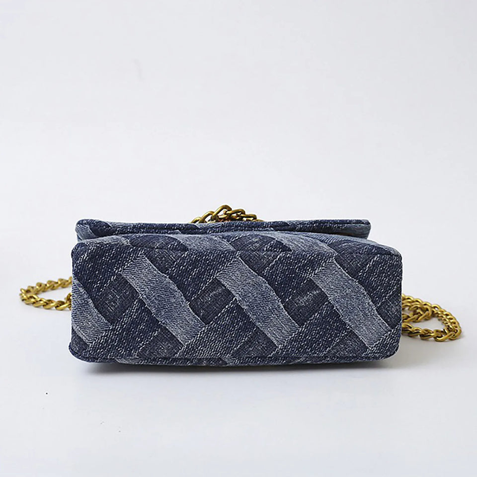 Women's K-G Shoulder Bag For High Quality Braided Denim Chain Crossbody Bag Designer Luxury Handbag Brand Ladies Bag