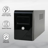 1000VA/600W 120V UPS Power Supply Battery Standby Power with 3 Outlets and LCD Display Surge Protector for Home and Office