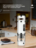 Outdoor camping portable capsule coffee machine, 3-in-1 multi-functional espresso machine with built-in wireless milk frother.