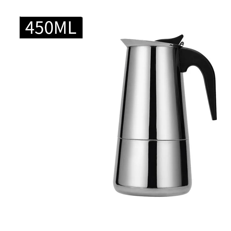 Coffee Pot Stainless Steel Filter Italian Espresso Latte Stovetop Percolator Tool 200/300/450/600Ml Moka Coffee Maker Coffee Pot