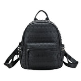 Jierotyx Goth Skull Embossed Backpack for Women Halloween Studded Decor Daypack Punk Style PU Leather Bag Fashion Rivet Travel