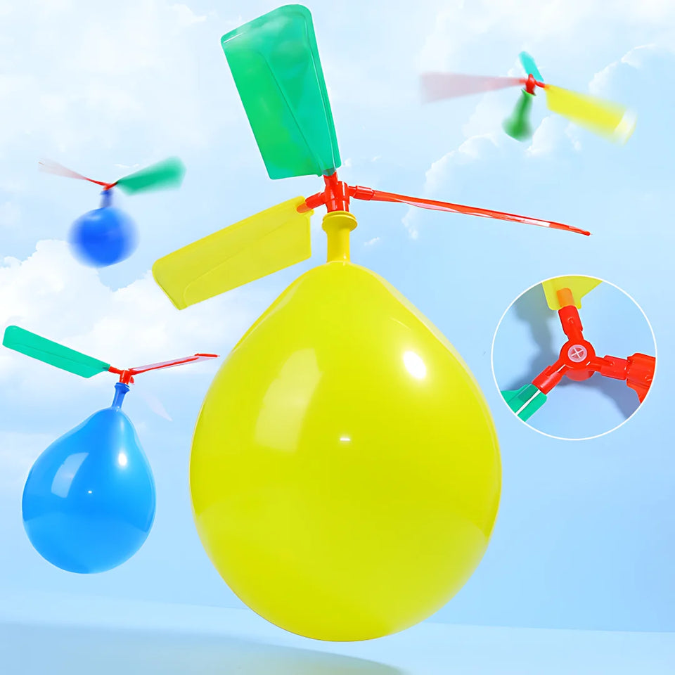 Balloon Aircraft Science and Technology Educational Toys Technology Handmade Diy Balloon Helicopter Children's Creative Toys