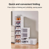Shoe Rack Clear Shoe Storage Organizer Foldable Clear Stackable Box for Bedroom Hallway Home Dormitory Boot Workplace Sneaker