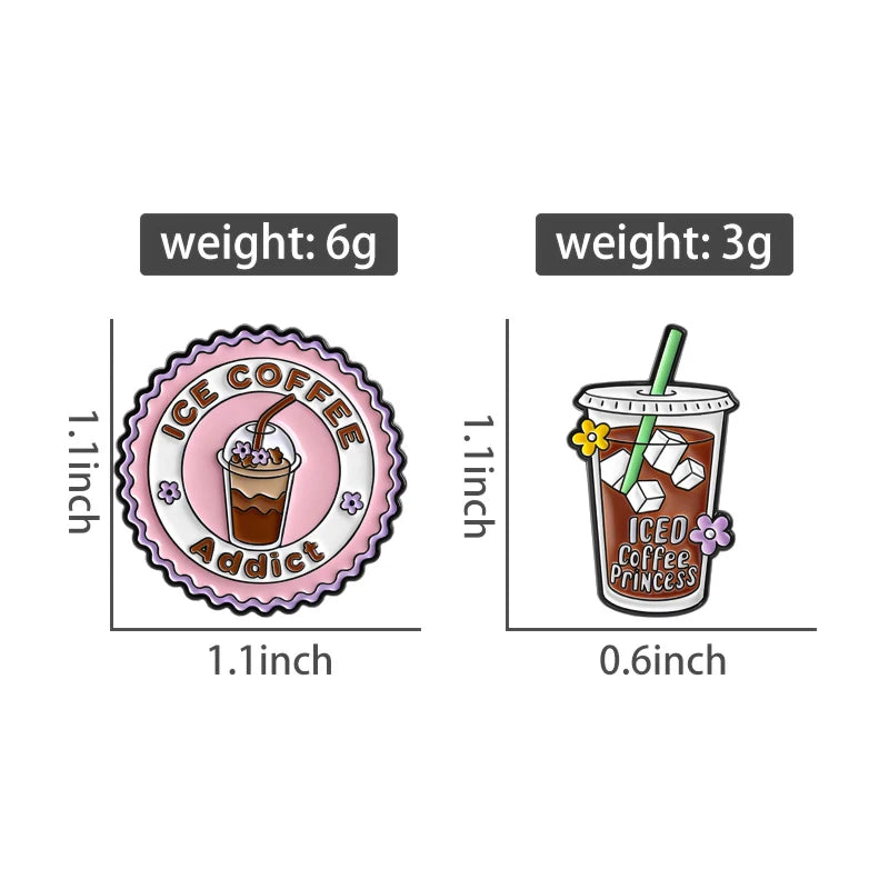 2-6pcs/set Hobby Collection Enamel Pins Reading Book Iced Coffee Knit Brooch Hiking Badges Music Korean Girls Band Jewelry